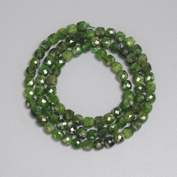 Diopside Faceted Cube Beads 4x4mm+/-, length 38cm+/- strand