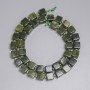 Jadeite Cube Beads 8x8mm+/- with 3mm+/- Seed Beads, length 39cm+/- strand