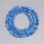 Aquamarine Beads Faceted Grain 8x5mm+/-, length 37cm+/- on a thread
