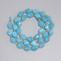 Aquamarine Beads Faceted Grain 8x6.5mm+/-, seed beads 3mm+/-, length 36cm+/- on a thread