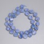 Aquamarine Beads Faceted Rhombus 10x9mm+- Seed Beads 3mm+-, Length 39cm+- on Thread