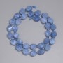 Aquamarine Beads Faceted Rhombus 10x9mm+- Seed Beads 3mm+-, Length 39cm+- on Thread