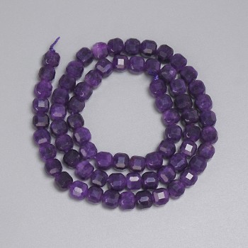 Sugilite Beads Faceted Cube 5x5mm+-, Length 38cm+- on Thread