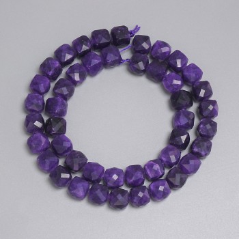Sugilite Beads Faceted Cube 8.5x8.5mm+-, Length 37cm+- on Thread