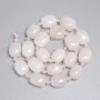 Pink Quartz Beads Tumbled 15-16x11-12mm+- Seed Beads 5mm+-, Length 39cm+- on Thread