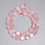 Rose Quartz Beads, Cube 8.5x8.5mm+- Seed Beads 3mm+-, Length 38cm+- on a Thread