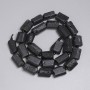 Schorl Tourmaline Beads, Chips 13-15x9-10mm+- Seed Beads 3mm+-, Length 39cm+- on a Thread