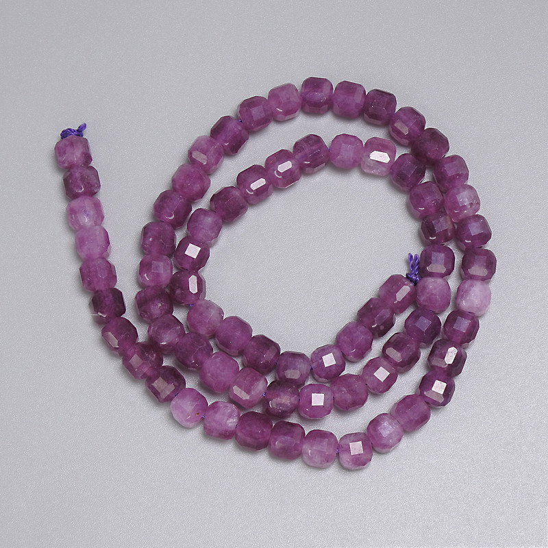 Tourmaline Beads, Faceted Cube 5.5x5.5mm+-, Length 38cm+- on a Thread