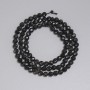 Black Tourmaline Beads, Faceted Round 4mm+- Diameter, Length 39cm+- on a Thread