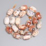 Desert Jasper Beads, Barrel 14x10mm+- Diameter, Seed Beads 5mm+-, Length 37cm+- on a Thread