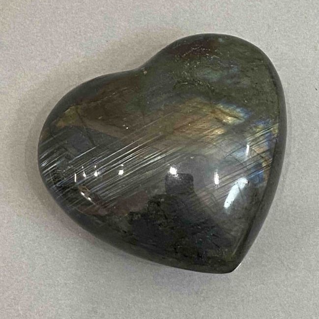 Labradorite Heart-Shaped Souvenir Stone 66x60x33mm+- weight from 173g