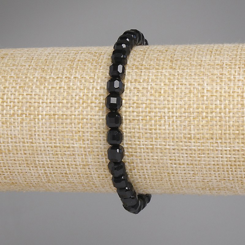 Tourmaline Faceted Cube Bracelet, Diameter 5x5mm+/-, Length 18cm+/- Stretch