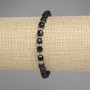Tourmaline Faceted Cube Bracelet, Diameter 5x5mm+/-, Seed Beads 3mm+/-, Length 18cm+/- Stretch