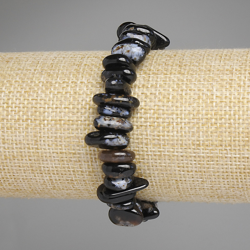 Agate Tumbled Bracelet, Diameter 10-17x2-5mm+/-, Length 18cm+/- Stretch