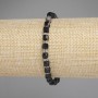 Agate Faceted Cube Bracelet, Diameter 5x5mm+/-, Seed Beads 3mm+/-, Length 18cm+/- Stretch