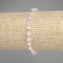 Rose Quartz Faceted Cube Bracelet, Diameter 5x5mm+/-, Seed Beads 3mm+/-, Length 18cm+/- Stretch
