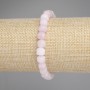 Rose Quartz Faceted Cube Bracelet, Diameter 7x7mm+/-, Length 18cm+/- Stretch
