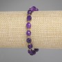 Sugilite Faceted Grain Bracelet, diameter 8x6mm+- 3mm+- seed beads, length 18cm +- stretch