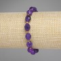Sugilite Faceted Grain Bracelet, diameter 10x8mm+- 3mm+- seed beads, length 18cm +- stretch