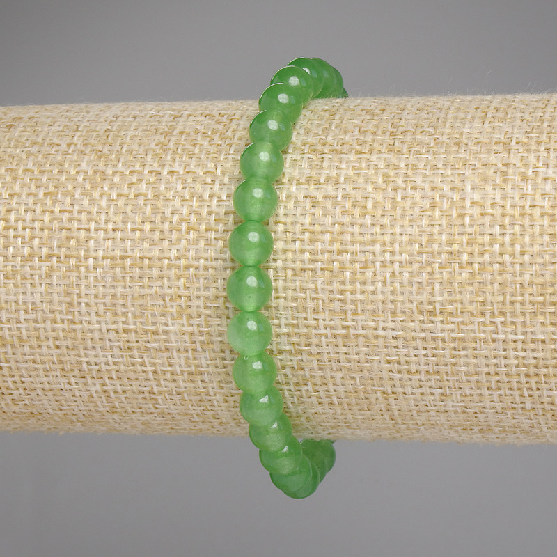 Chrysoprase Smooth Ball Bracelet, diameter 6mm+-, length 18cm stretch