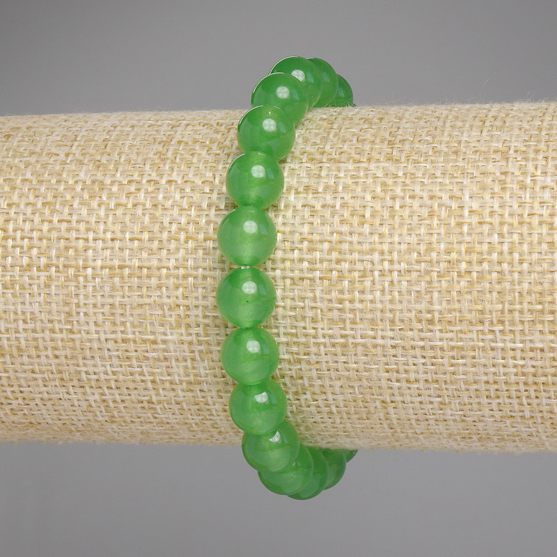 Chrysoprase Smooth Round Bead Bracelet, diameter 8mm+/-, length 18cm stretch