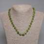 Jadeite Necklace, Faceted Rice Bead, Diameter 10x8mm+/-, Seed Beads 3mm+/-, Length 45cm+/- with Clasp