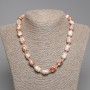 Desert Jasper Necklace, Barrel Bead, Diameter 14x10mm+/-, Seed Beads 5mm+/-, Length 45cm+/- with Clasp