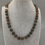 Agate Necklace, smooth round beads 10mm+/-, length 45cm+/- with clasp