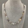Botswana Agate Necklace, tumbled 7-14x6-8.5mm+/-, length 45cm+/- with clasp
