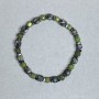 Jadeite Faceted Cube Bracelet 3.5mm+/- Ocean Jasper 5mm+/- Hematite Rondelle 4x2mm+/-, 18cm Length Stretch