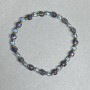 Bracelet Topaz faceted cube 3.5mm+- Iolite 4mm+- Hematite bead 2mm+-, length 18cm stretch