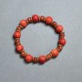 Coral (Imitation) Bracelet Bead 10mm+/- Rondelle 7x5mm+/- with Metal Inserts, 18cm Length Stretch