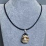 Jasper Pendant 40x22mm(+/-) on Rubber Cord, 60cm Length +5cm Extension Chain
