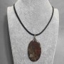 Jasper Pendant 40x55mm(+/-) on Rubber Cord, 60cm Length +5cm Extension Chain