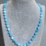 Aquamarine Necklace, faceted beads, diameter 7.5mm+/-, length 50cm+/- with clasp
