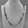 Fluorite Necklace, tumbled beads, diameter 8x9mm+/-, length 50cm+/- with clasp