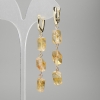 Earrings Citrine polygons 10-12x8mm+/-, length 66mm+