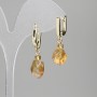 Citrine Earrings, Polygons 12x8mm+/- Seed Beads 4mm+/-, Length 32mm+