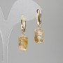Citrine Earrings, Faceted Cylinder 15x9mm+/-, Length 36mm+