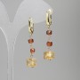 Citrine Earrings, Cylinder 9x6mm+/- Hessonite (Yellow Garnet) Cube 4mm+/-, Length 42mm+