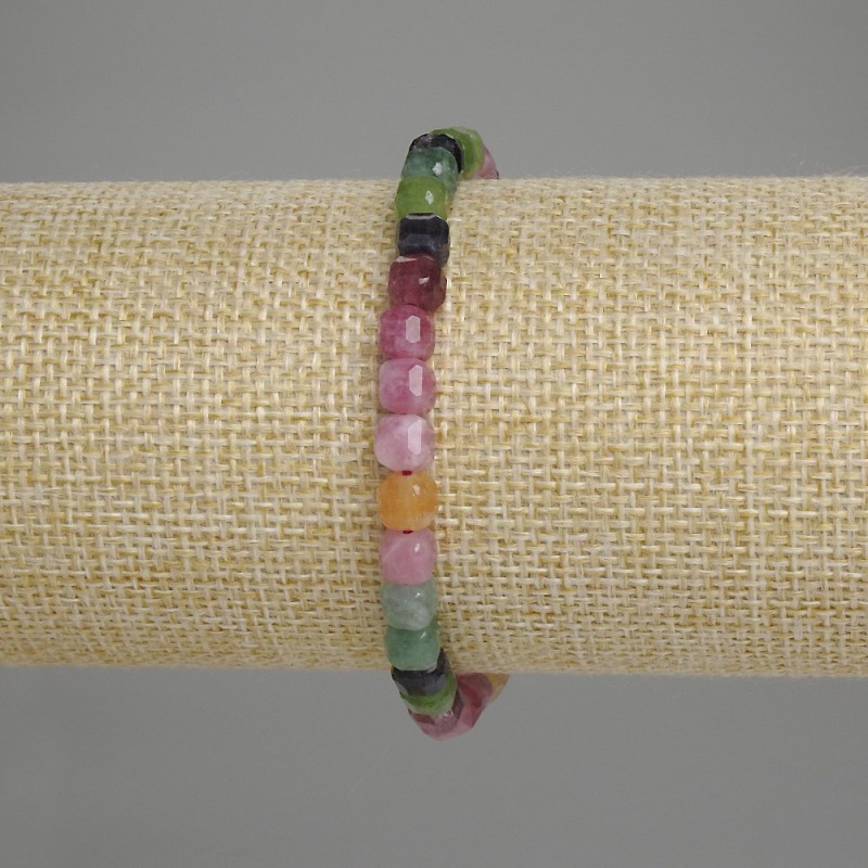 Tourmaline Bracelet, Faceted Cube 5.5x5.5mm+-, Length 18cm +