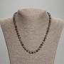 Dragon Blood Jasper Necklace, Faceted Cube, Diameter 5x5mm+-, Seed Beads 3mm+-, Length 45mm+- with Clasp