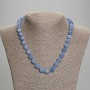 Aquamarine Necklace, Faceted Rhombus, Diameter 10x8.5mm+-, Seed Beads 3mm+-, Length 45mm+- with Clasp