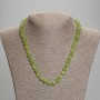 Chrysolite Olivine Necklace, faceted cube, diameter 6x6mm+/-, seed beads 3mm+/-, length 45mm+/- with clasp