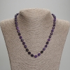 Sugilite Necklace, faceted rice-shaped beads, diameter 8x6mm+/- with 3mm+/- seed beads, length 45cm+/- with clasp