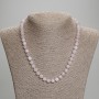 Rose Quartz Necklace, faceted cube beads, diameter 7x7mm+/-, length 45mm+/- with clasp