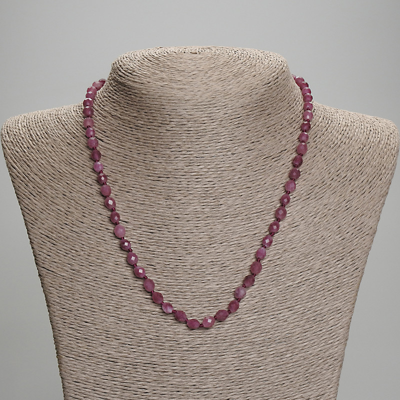 Tourmaline Necklace, faceted rice-shaped beads, diameter 6x5mm+/-, length 45mm+/- with clasp