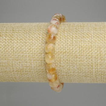 Bracelet Citrine faceted cube 8x8mm+/-, length 18cm+