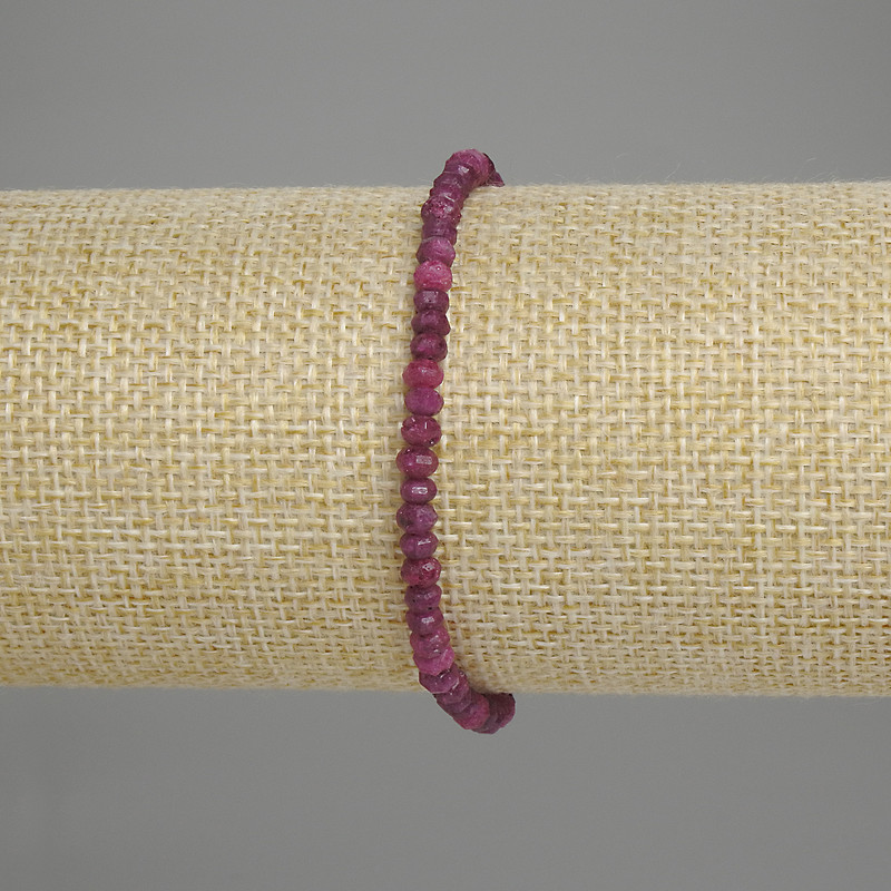 Ruby Faceted Rondelle Bracelet 4x3mm+-, length 18cm +