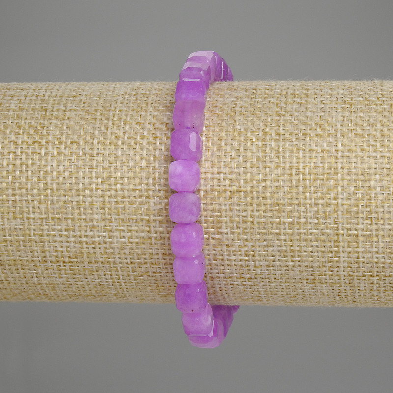 Lavender Amethyst Faceted Cube Bracelet 6.5x6.5mm+-, length 18cm +
